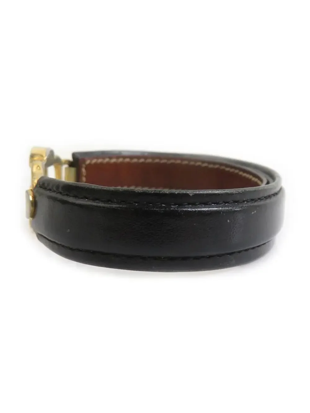 Auth Celine Bracelet Black/Gold #303072C18B